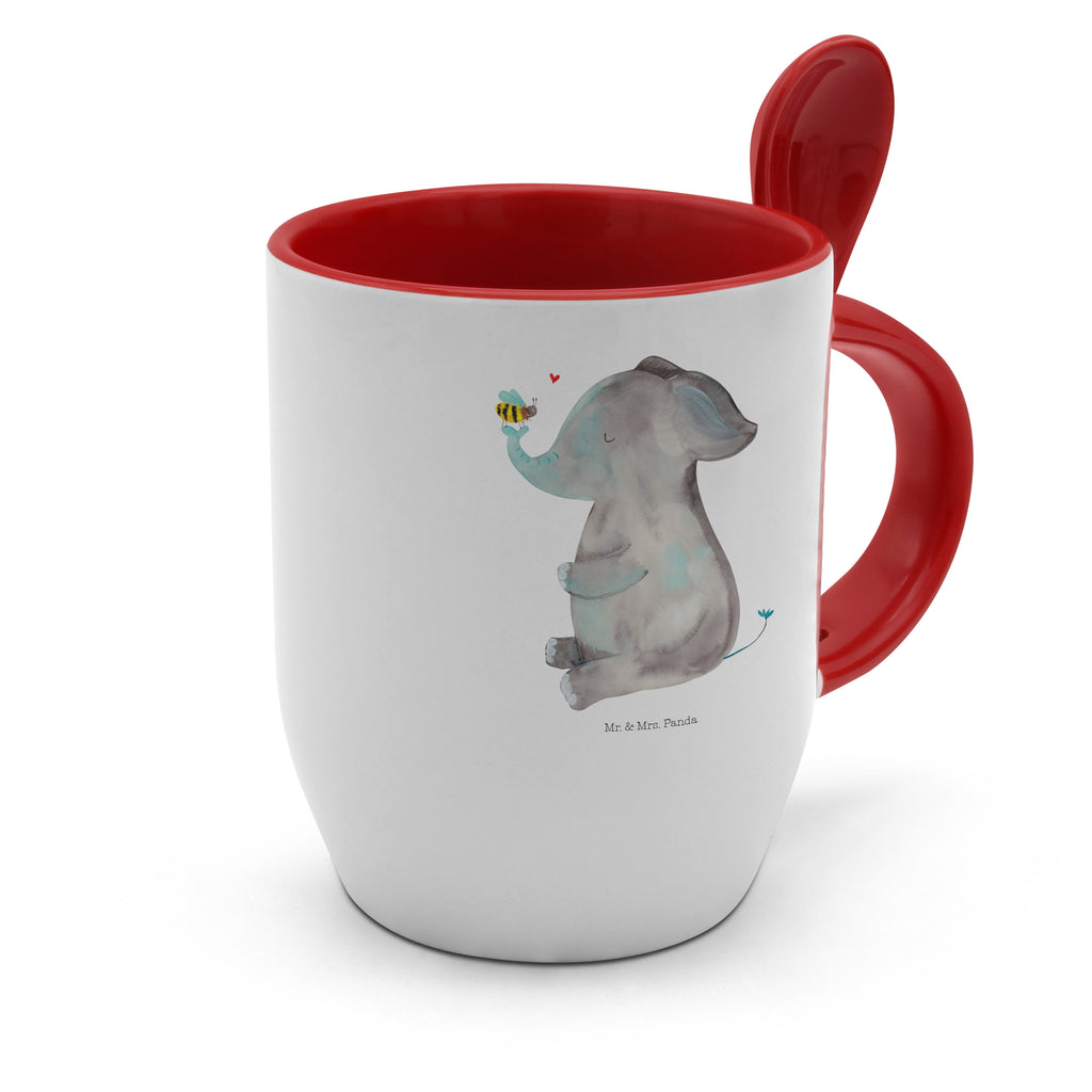 Tasse mit Löffel Elefant & Biene Tasse, Kaffeetasse, Tassen, Tasse mit Spruch, Kaffeebecher, Tasse mit Löffel, Tiermotive, Gute Laune, lustige Sprüche, Tiere, Elefant, Biene, Liebe, Liebesbeweis, Jahrestag, Liebesgeschenk, Heiratsantrag, Hochzeitsgeschenk, Liebesspruch