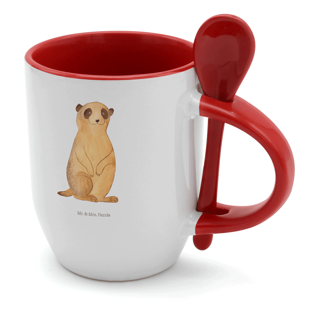Tasse mit Löffel Erdmännchen Tasse, Kaffeetasse, Tassen, Tasse mit Spruch, Kaffeebecher, Tasse mit Löffel, Afrika, Wildtiere, Erdmännchen, Reisen, Spruch, Weltreise, Afrikareise, Roadtrip, Traveling