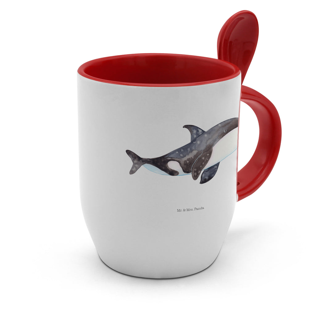 Tasse mit Löffel Orca Tasse, Kaffeetasse, Tassen, Tasse mit Spruch, Kaffeebecher, Tasse mit Löffel, Meerestiere, Meer, Urlaub, Orca, Orcas, Killerwal, Wal, Möglichkeiten, Büro, Arbeit, Motivation, Selbstliebe, Neustart, Startup