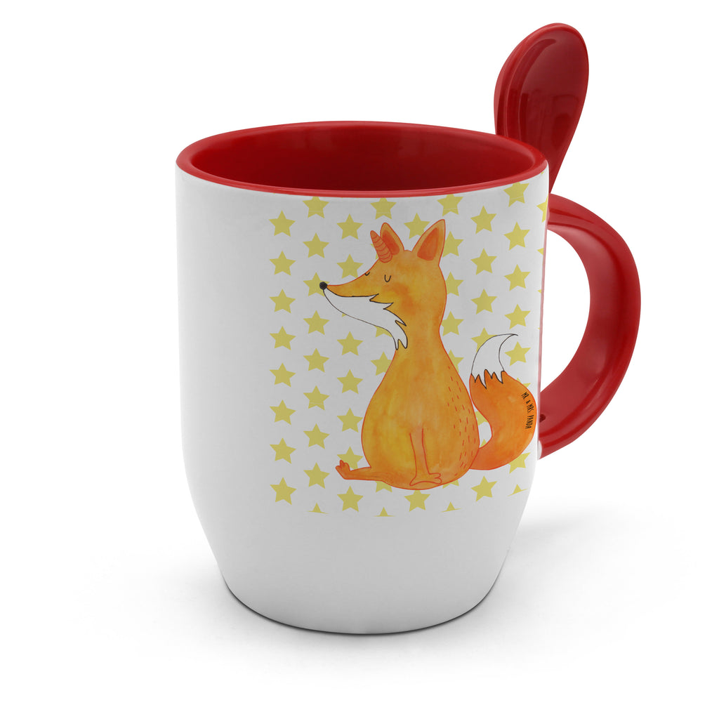 Tasse mit Löffel Fuchshörnchen Wunsch Tasse, Kaffeetasse, Tassen, Tasse mit Spruch, Kaffeebecher, Tasse mit Löffel, Einhorn, Einhörner, Einhorn Deko, Pegasus, Unicorn, Fuchs, Unicorns, Fuchshörnchen, Fuchshorn, Foxycorn, Füchse