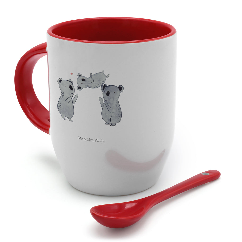 Tasse mit Löffel Koala Feiern Sich Tasse, Kaffeetasse, Tassen, Tasse mit Spruch, Kaffeebecher, Tasse mit Löffel, Geburtstag, Geburtstagsgeschenk, Geschenk, Koala, Familie, Kind, Eltern, Herz, Liebe
