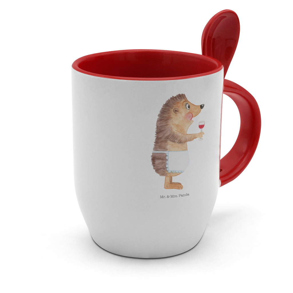 Tasse mit Löffel Igel mit Wein Tasse, Kaffeetasse, Tassen, Tasse mit Spruch, Kaffeebecher, Tasse mit Löffel, Tiermotive, Gute Laune, lustige Sprüche, Tiere, Wein Spruch, Igel, Geschenk Weintrinker, Geschenk Weinliebhaber, Wein Deko, Weinglas, Rotwein, Weißwein, Wein trinken