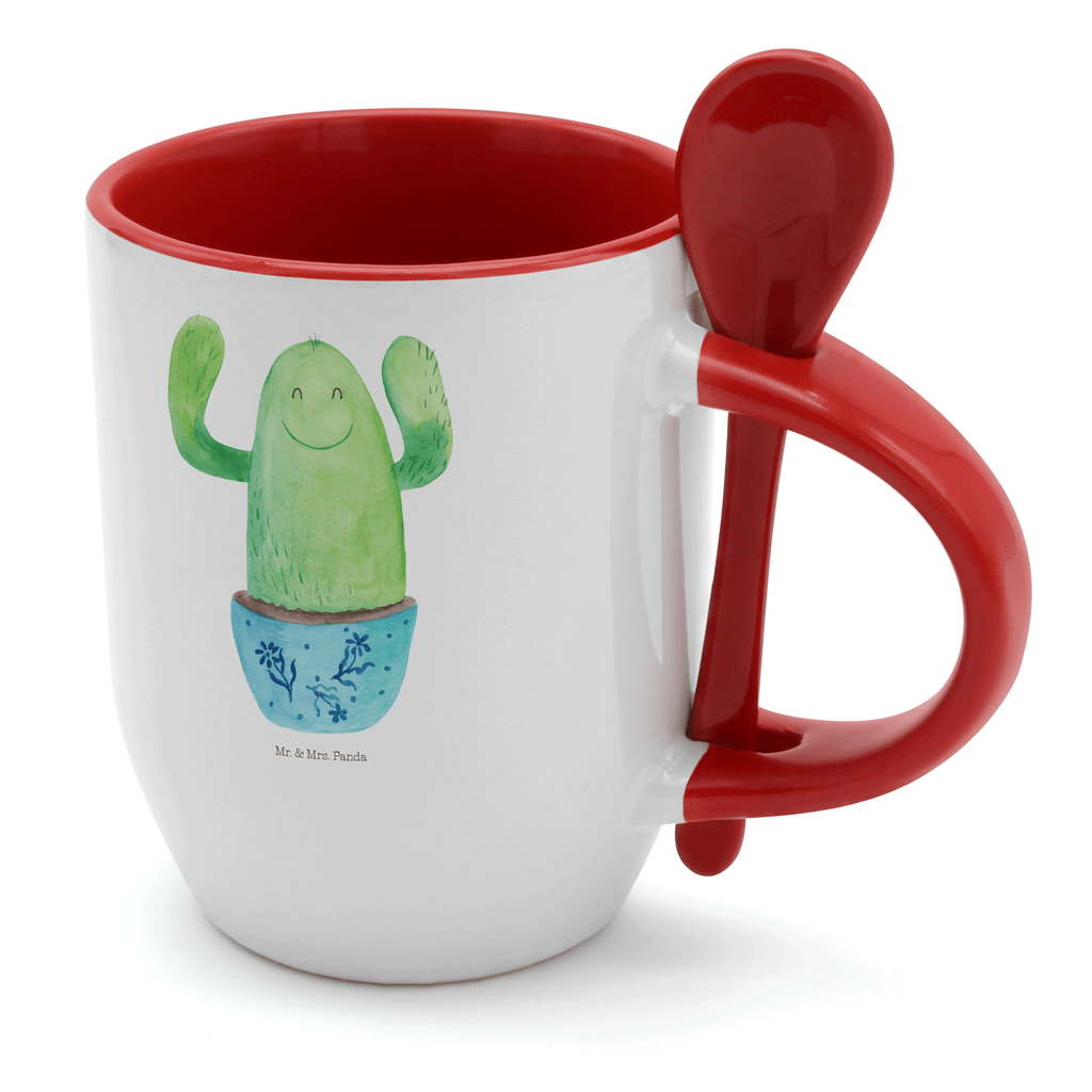 Tasse mit Löffel Kaktus Happy Tasse, Kaffeetasse, Tassen, Tasse mit Spruch, Kaffeebecher, Tasse mit Löffel, Kaktus, Kakteen, Motivation, Spruch, lustig, Kindersicherung, Neustart, Büro, Büroalltag, Kollege, Kollegin, Freundin, Mutter, Familie, Ausbildung