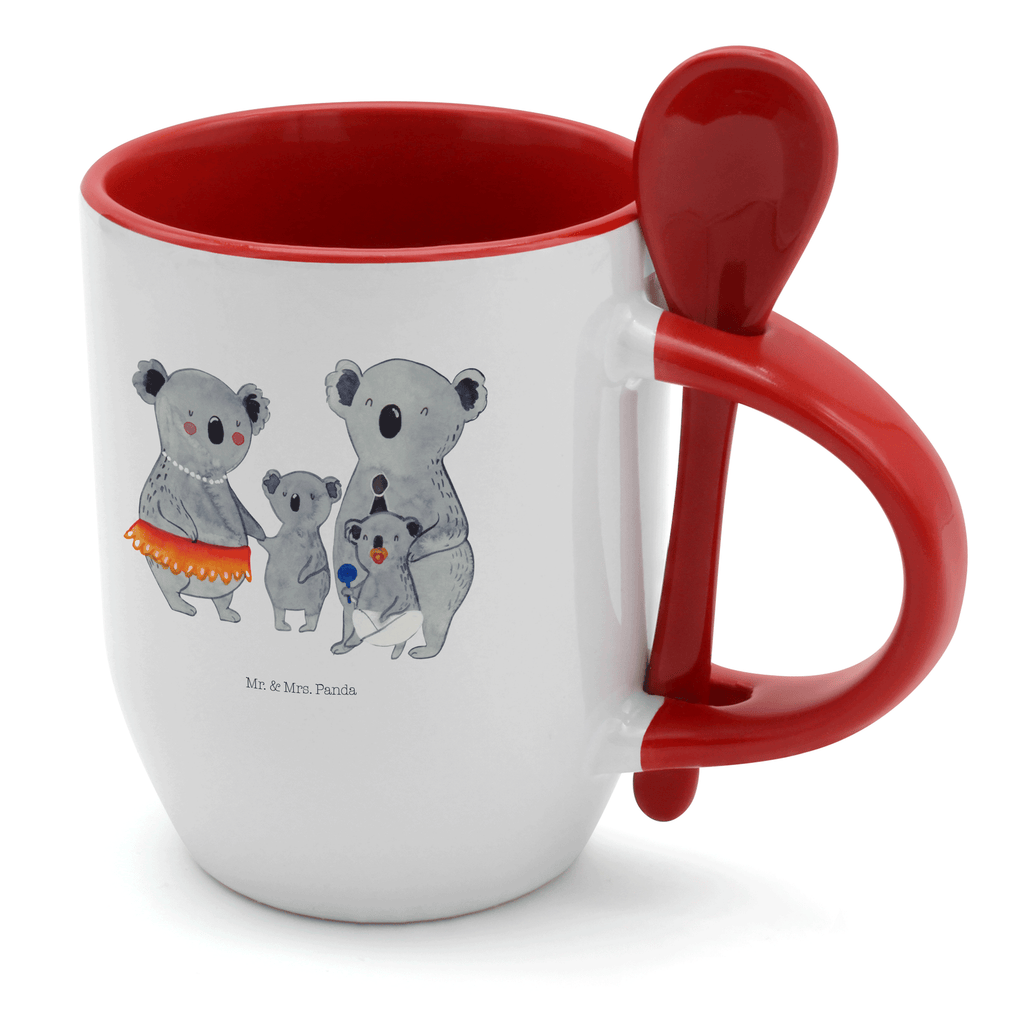 Tasse mit Löffel Koala Familie Tasse, Kaffeetasse, Tassen, Tasse mit Spruch, Kaffeebecher, Tasse mit Löffel, Familie, Vatertag, Muttertag, Bruder, Schwester, Mama, Papa, Oma, Opa, Koala, Koalas, Family, Kinder, Geschwister, Familienleben