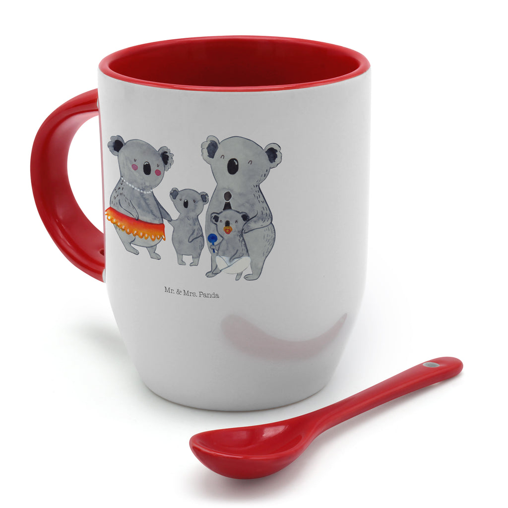 Tasse mit Löffel Koala Familie Tasse, Kaffeetasse, Tassen, Tasse mit Spruch, Kaffeebecher, Tasse mit Löffel, Familie, Vatertag, Muttertag, Bruder, Schwester, Mama, Papa, Oma, Opa, Koala, Koalas, Family, Kinder, Geschwister, Familienleben