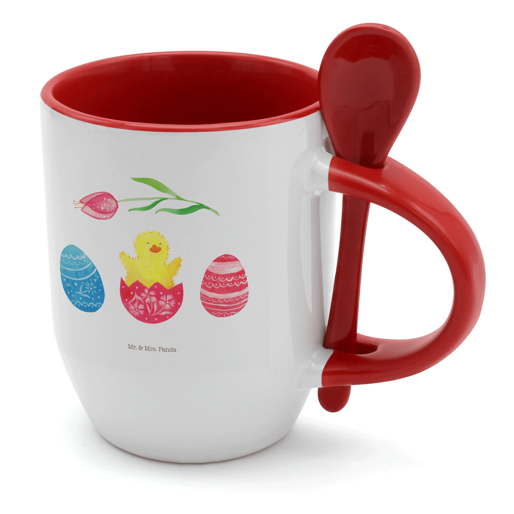 Tasse mit Löffel Küken geschlüpft Tasse, Kaffeetasse, Tassen, Tasse mit Spruch, Kaffeebecher, Tasse mit Löffel, Ostern, Osterhase, Ostergeschenke, Osternest, Osterdeko, Geschenk zu Ostern, Küken, Osterei, Ostereier, Ei, Frühlingsgefühle, Freude, Grüße, liebe Grüße, Frohe Ostern, Ostergrüße