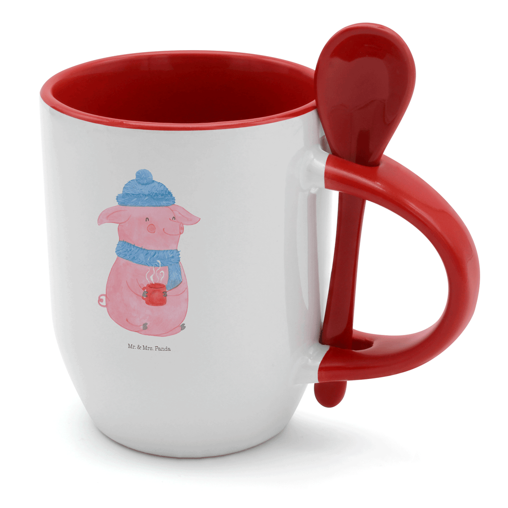 Tasse mit Löffel Lallelndes Glühschwein Tasse, Kaffeetasse, Tassen, Tasse mit Spruch, Kaffeebecher, Tasse mit Löffel, Winter, Weihnachten, Weihnachtsdeko, Nikolaus, Advent, Heiligabend, Wintermotiv, Glühwein, Betrunken, Weihnachtsmarkt, Spruch