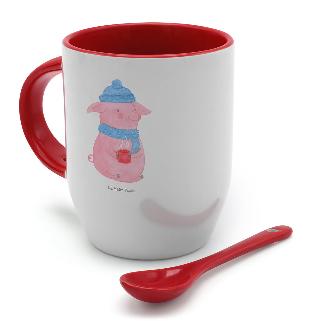 Tasse mit Löffel Lallelndes Glühschwein Tasse, Kaffeetasse, Tassen, Tasse mit Spruch, Kaffeebecher, Tasse mit Löffel, Winter, Weihnachten, Weihnachtsdeko, Nikolaus, Advent, Heiligabend, Wintermotiv, Glühwein, Betrunken, Weihnachtsmarkt, Spruch