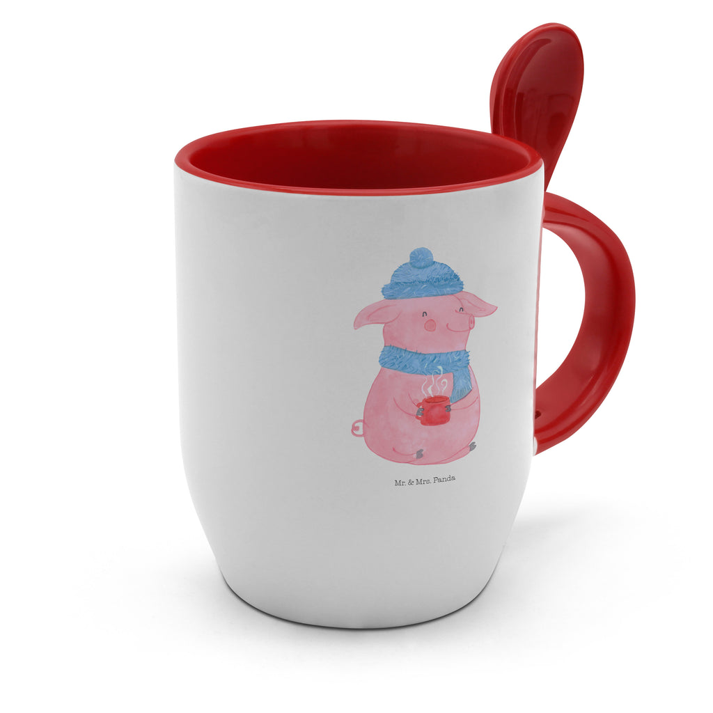 Tasse mit Löffel Lallelndes Glühschwein Tasse, Kaffeetasse, Tassen, Tasse mit Spruch, Kaffeebecher, Tasse mit Löffel, Winter, Weihnachten, Weihnachtsdeko, Nikolaus, Advent, Heiligabend, Wintermotiv, Glühwein, Betrunken, Weihnachtsmarkt, Spruch