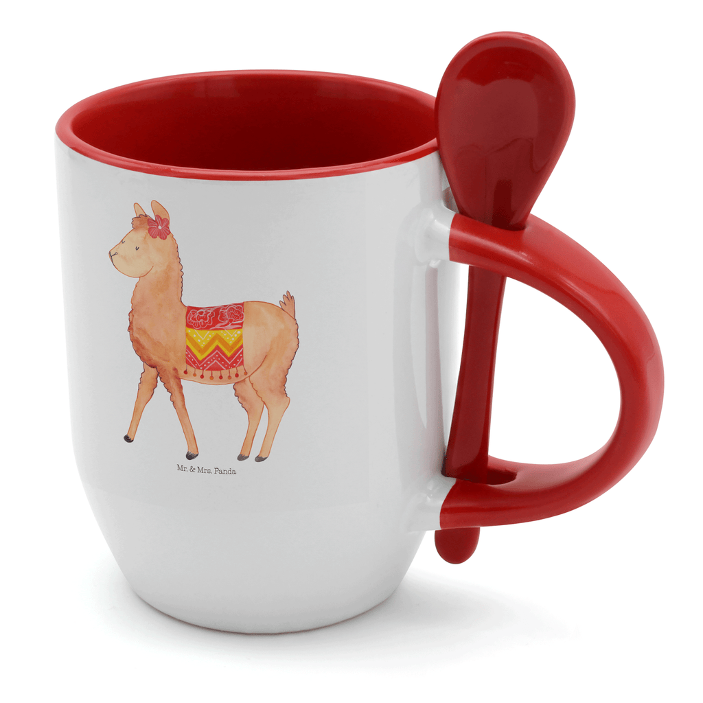 Tasse mit Löffel Alpaka stolz Tasse, Kaffeetasse, Tassen, Tasse mit Spruch, Kaffeebecher, Tasse mit Löffel, Alpaka, Lama