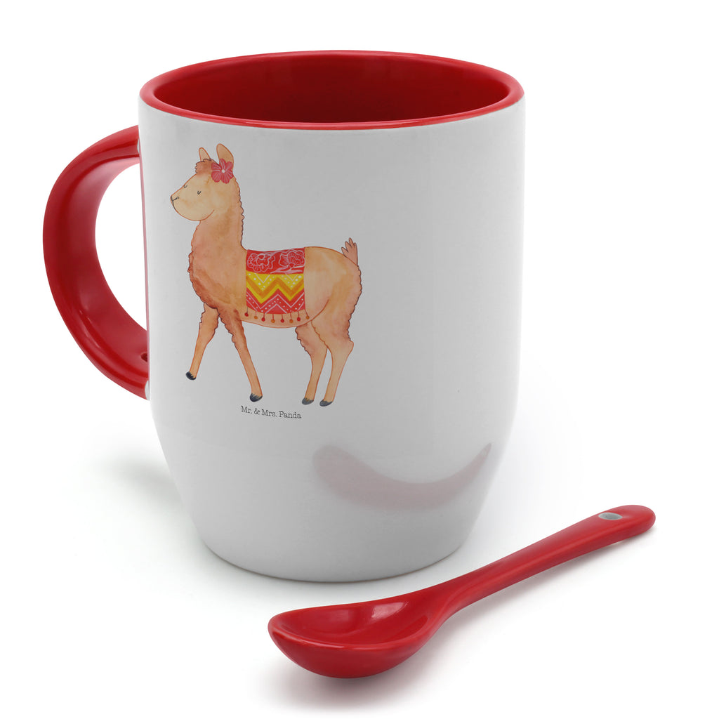 Tasse mit Löffel Alpaka stolz Tasse, Kaffeetasse, Tassen, Tasse mit Spruch, Kaffeebecher, Tasse mit Löffel, Alpaka, Lama