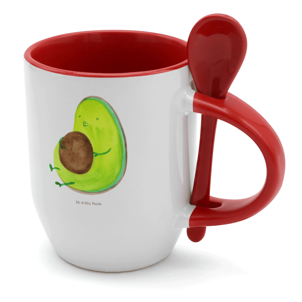 Tasse mit Löffel Avocado pfeift Tasse, Kaffeetasse, Tassen, Tasse mit Spruch, Kaffeebecher, Tasse mit Löffel, Avocado, Veggie, Vegan, Gesund, Diät, Abnehmen, Ernährung, dick sein, Pummelfee