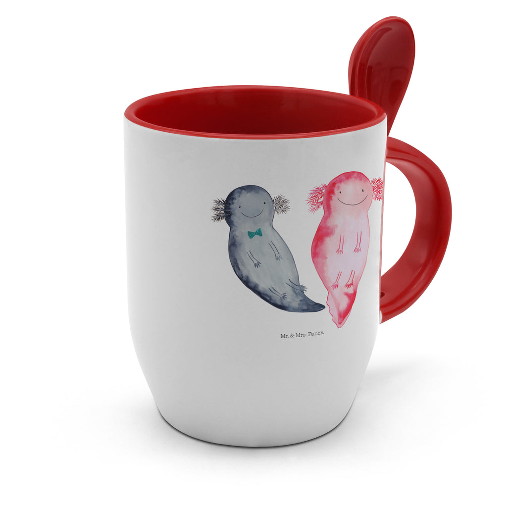 Tasse mit Löffel Axolotl Axel+Lotte Tasse, Kaffeetasse, Tassen, Tasse mit Spruch, Kaffeebecher, Tasse mit Löffel, Axolotl, Molch, Axolot, Schwanzlurch, Lurch, Lurche, Liebe, große Liebe, Liebesbeweis, Freund, Verlobter, Ehemann, Jahrestag, Valentinstag