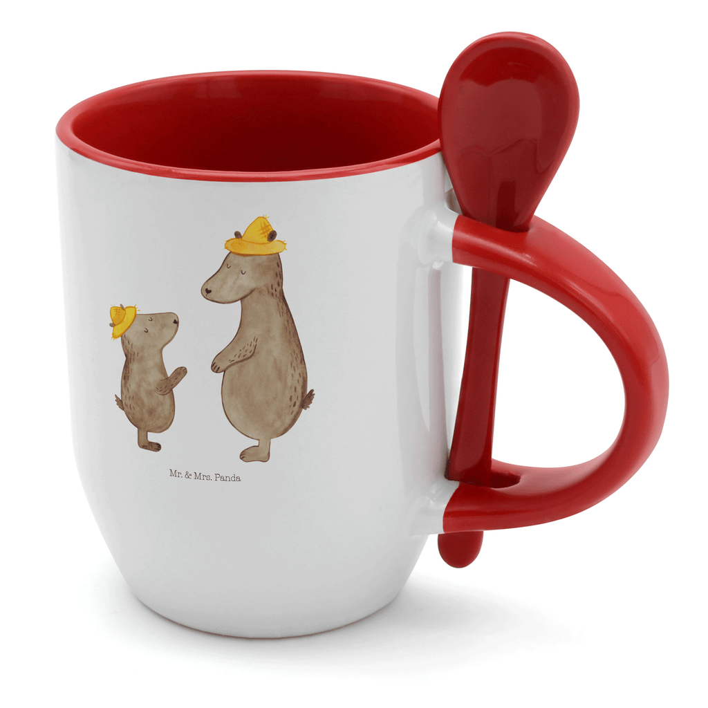 Tasse mit Löffel Bären mit Hut Tasse, Kaffeetasse, Tassen, Tasse mit Spruch, Kaffeebecher, Tasse mit Löffel, Familie, Vatertag, Muttertag, Bruder, Schwester, Mama, Papa, Oma, Opa, Bär, Bären, Vater, Papi, Paps, Dad, Daddy, Lieblingsmensch, Sohn, Söhne, Kind, Kinder, Vater-Sohn, Family, Vorbild