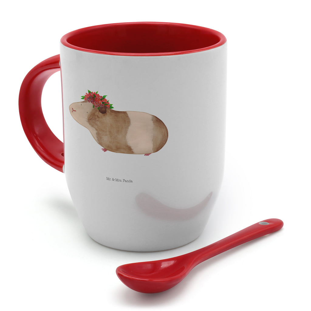 Tasse mit Löffel Meerschweinchen weise Tasse, Kaffeetasse, Tassen, Tasse mit Spruch, Kaffeebecher, Tasse mit Löffel, Tiermotive, Gute Laune, lustige Sprüche, Tiere, Meerschweinchen, Meerie, Meeries, Wunder, Blumenkind, Realität, Spruch, Weisheit, Motivation, Wunderland