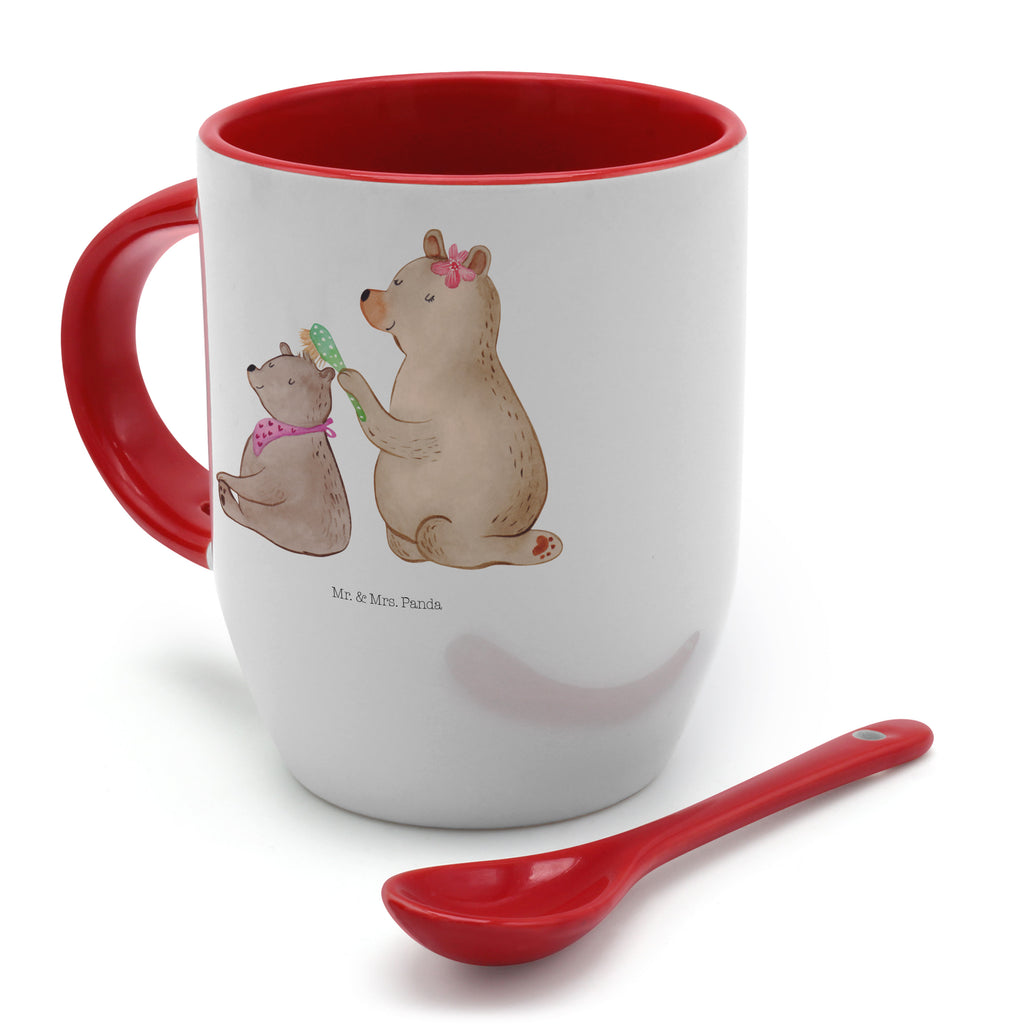 Tasse mit Löffel Bär mit Kind Tasse, Kaffeetasse, Tassen, Tasse mit Spruch, Kaffeebecher, Tasse mit Löffel, Familie, Vatertag, Muttertag, Bruder, Schwester, Mama, Papa, Oma, Opa, Geschenk, Mutti, Mutter