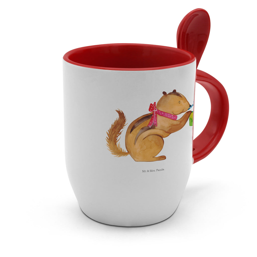 Tasse mit Löffel Eichhörnchen Smoothie Tasse, Kaffeetasse, Tassen, Tasse mit Spruch, Kaffeebecher, Tasse mit Löffel, Tiermotive, Gute Laune, lustige Sprüche, Tiere, Green Smoothies, Diät, Abnehmen, Streifenhörnchen, Eichhörnchen