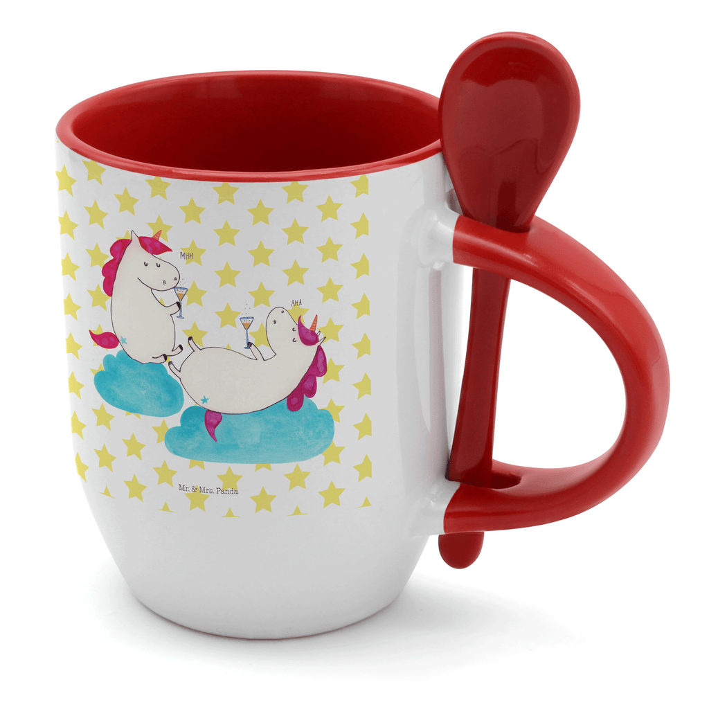 Tasse mit Löffel Einhörner Sekt Tasse, Kaffeetasse, Tassen, Tasse mit Spruch, Kaffeebecher, Tasse mit Löffel, Einhorn, Einhörner, Einhorn Deko, Pegasus, Unicorn, Freundinnen, Freundin, BFF, Sekt, Mädelsabend, Spaß, Party, Korken, Anstoßen, Beste