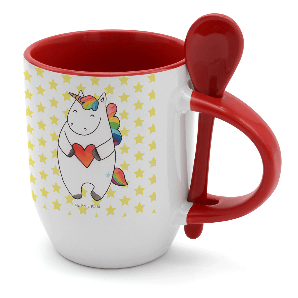 Tasse mit Löffel Einhorn Herz Tasse, Kaffeetasse, Tassen, Tasse mit Spruch, Kaffeebecher, Tasse mit Löffel, Einhorn, Einhörner, Einhorn Deko, Pegasus, Unicorn, Herz, schlimm, böse, witzig, lustig, Freundin, anders, bunt