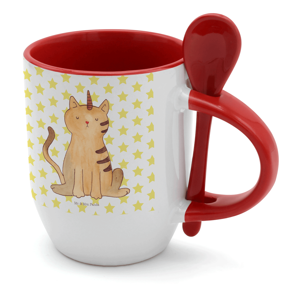 Tasse mit Löffel Einhorn Katze Tasse, Kaffeetasse, Tassen, Tasse mit Spruch, Kaffeebecher, Tasse mit Löffel, Einhorn, Einhörner, Einhorn Deko, Pegasus, Unicorn, Katzer, Mieze, Regenbogen, Glitzer, Einhornpower, Erwachsenwerden, Katze, Katzenhorn, Einhornkatze, Kittyhorn