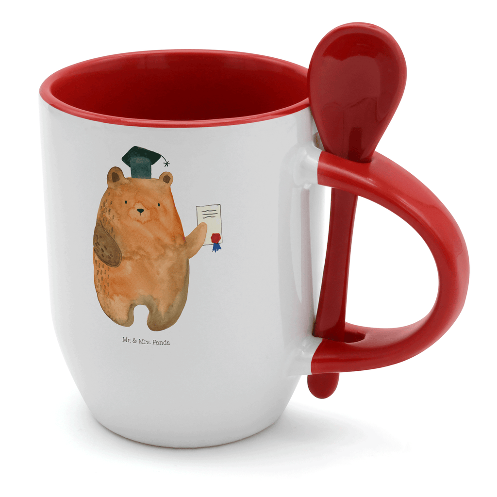 Tasse mit Löffel Prüfungsbär Tasse, Kaffeetasse, Tassen, Tasse mit Spruch, Kaffeebecher, Tasse mit Löffel, Bär, Teddy, Teddybär, Abitur, Prüfungen, Prüfung bestanden, Abschluss, Zeugnis, Abschlusszeugnis