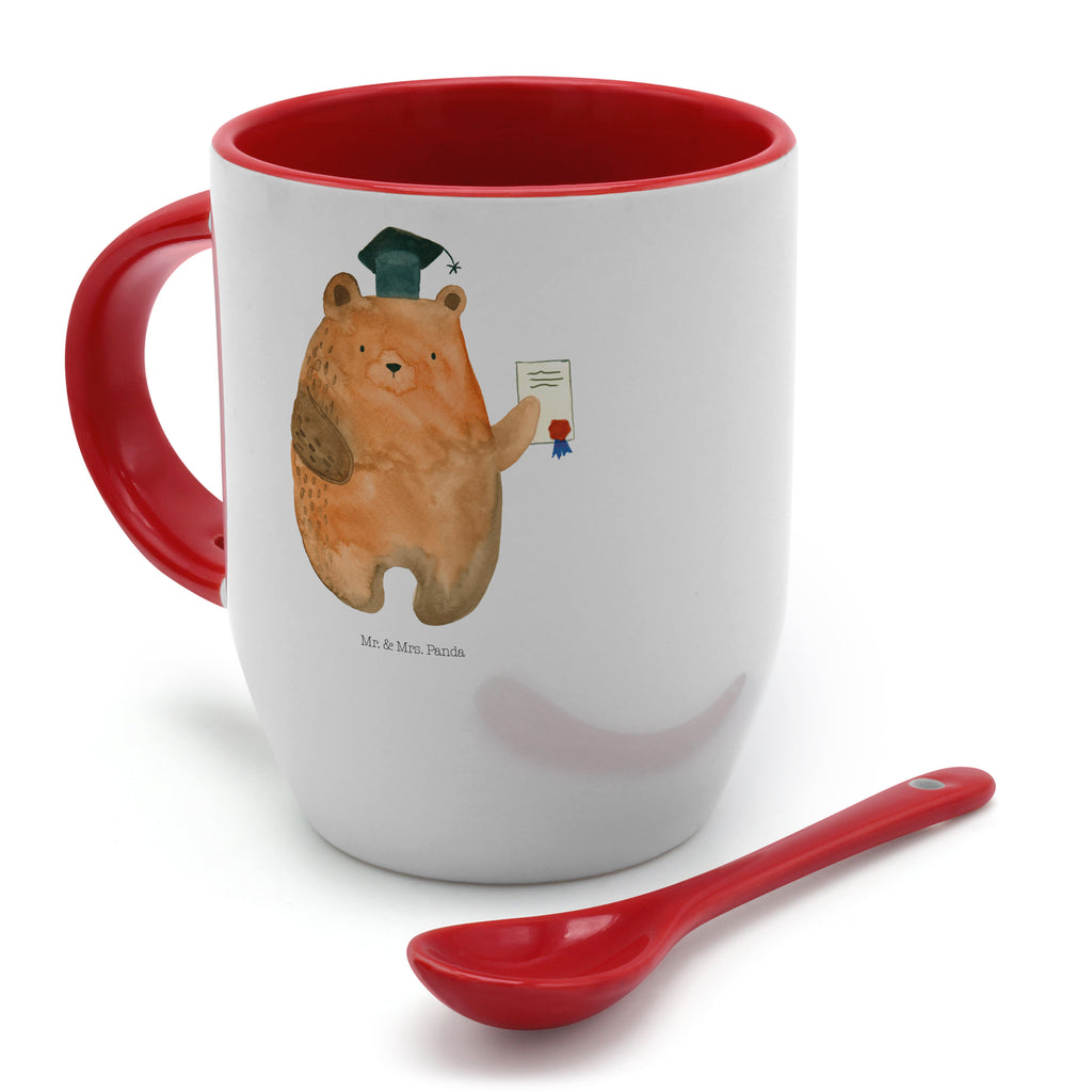 Tasse mit Löffel Prüfungsbär Tasse, Kaffeetasse, Tassen, Tasse mit Spruch, Kaffeebecher, Tasse mit Löffel, Bär, Teddy, Teddybär, Abitur, Prüfungen, Prüfung bestanden, Abschluss, Zeugnis, Abschlusszeugnis