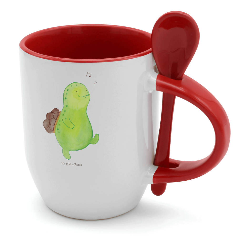 Tasse mit Löffel Schildkröte pfeift Tasse, Kaffeetasse, Tassen, Tasse mit Spruch, Kaffeebecher, Tasse mit Löffel, Schildkröte, Schildi, Schildkröten, fröhlich, Glück, Motivation, Lebensfreude, Depression, Trennung, Neuanfang