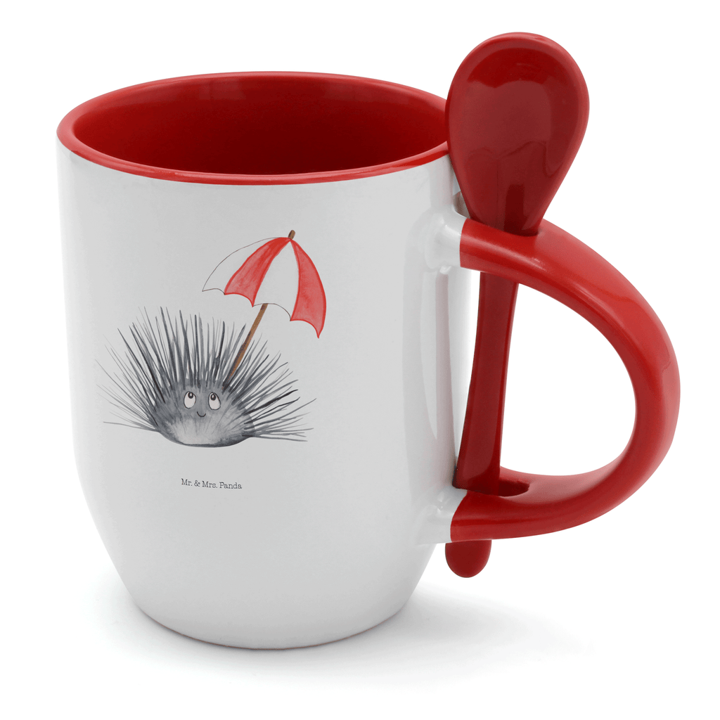 Tasse mit Löffel Seeigel Tasse, Kaffeetasse, Tassen, Tasse mit Spruch, Kaffeebecher, Tasse mit Löffel, Meerestiere, Meer, Urlaub, Seeigel, Achtsamkeit, Selbstakzeptanz, Selbstliebe, Hier und Jetzt, Leben, Lebe