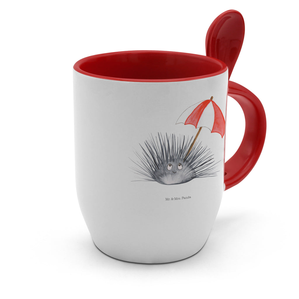 Tasse mit Löffel Seeigel Tasse, Kaffeetasse, Tassen, Tasse mit Spruch, Kaffeebecher, Tasse mit Löffel, Meerestiere, Meer, Urlaub, Seeigel, Achtsamkeit, Selbstakzeptanz, Selbstliebe, Hier und Jetzt, Leben, Lebe