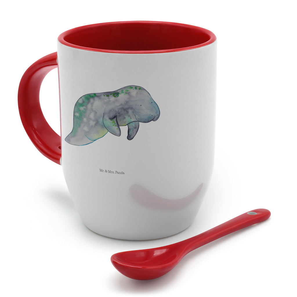 Tasse mit Löffel Seekuh chillt Tasse, Kaffeetasse, Tassen, Tasse mit Spruch, Kaffeebecher, Tasse mit Löffel, Meerestiere, Meer, Urlaub, Seekuh, Seekühe, Diät, Abnehmen, Zucker, Diätwahn, Essen, Süßigkeiten