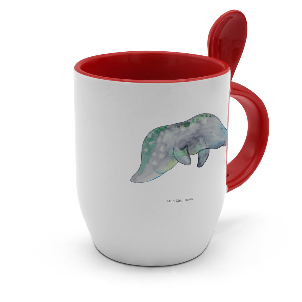 Tasse mit Löffel Seekuh chillt Tasse, Kaffeetasse, Tassen, Tasse mit Spruch, Kaffeebecher, Tasse mit Löffel, Meerestiere, Meer, Urlaub, Seekuh, Seekühe, Diät, Abnehmen, Zucker, Diätwahn, Essen, Süßigkeiten