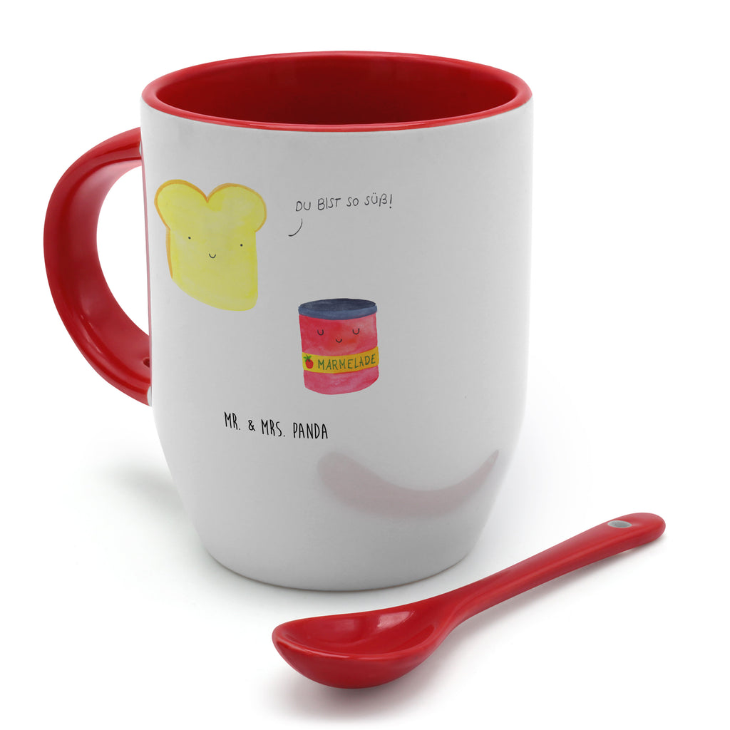 Tasse mit Löffel Toast & Marmelade Tasse, Kaffeetasse, Tassen, Tasse mit Spruch, Kaffeebecher, Tasse mit Löffel, Tiermotive, Gute Laune, lustige Sprüche, Tiere, Toast, Marmelade, Dreamteam, süße Postkarte, süß, Küche Deko, Küche Spruch, Frühstück Einladung, Brot, Toastbrot