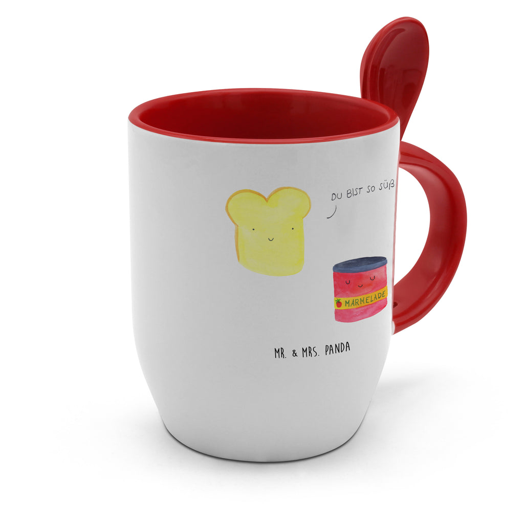 Tasse mit Löffel Toast & Marmelade Tasse, Kaffeetasse, Tassen, Tasse mit Spruch, Kaffeebecher, Tasse mit Löffel, Tiermotive, Gute Laune, lustige Sprüche, Tiere, Toast, Marmelade, Dreamteam, süße Postkarte, süß, Küche Deko, Küche Spruch, Frühstück Einladung, Brot, Toastbrot