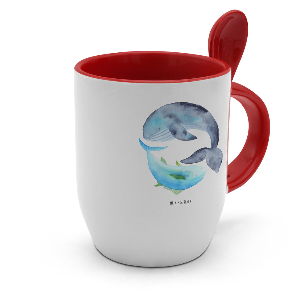 Tasse mit Löffel Walfisch & Thunfisch Tasse, Kaffeetasse, Tassen, Tasse mit Spruch, Kaffeebecher, Tasse mit Löffel, Tiermotive, Gute Laune, lustige Sprüche, Tiere, Wal, Wahl, Tunfisch, Wortwitz lustig, Spruch lustig, Flachwitz, Witz, Spruch des Tages, Flachwitz Geschenk