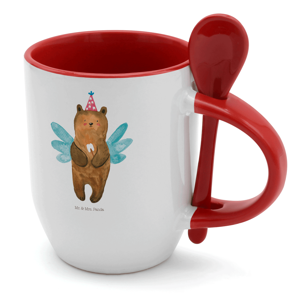 Tasse mit Löffel Zahnfee Bär Tasse, Kaffeetasse, Tassen, Tasse mit Spruch, Kaffeebecher, Tasse mit Löffel, Bär, Teddy, Teddybär, Zahnfee, Fee, Milchzahn, Erster Zahn