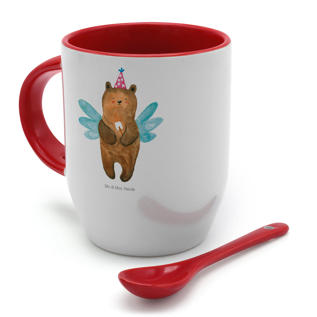 Tasse mit Löffel Zahnfee Bär Tasse, Kaffeetasse, Tassen, Tasse mit Spruch, Kaffeebecher, Tasse mit Löffel, Bär, Teddy, Teddybär, Zahnfee, Fee, Milchzahn, Erster Zahn