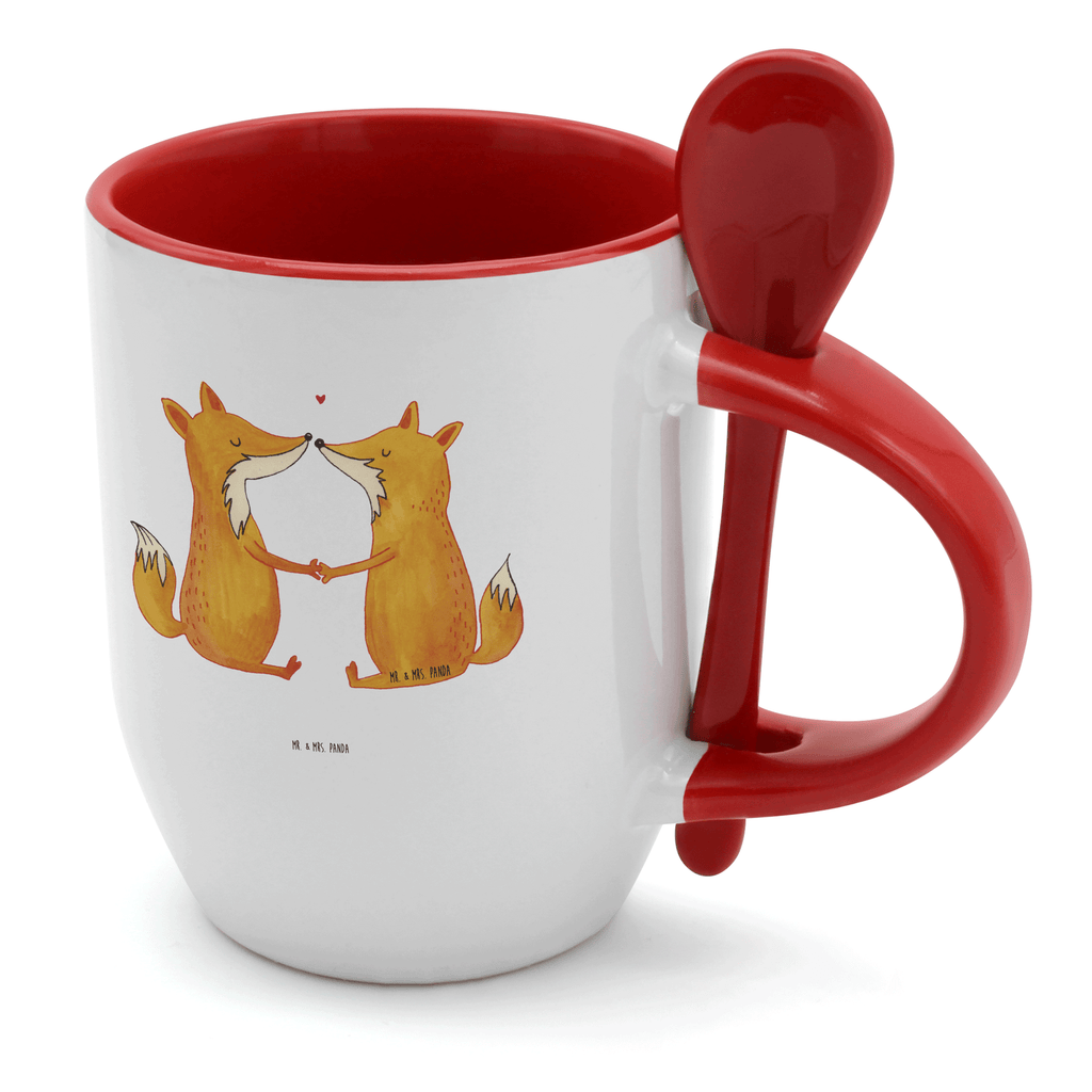 Tasse mit Löffel Füchse Liebe Tasse, Kaffeetasse, Tassen, Tasse mit Spruch, Kaffeebecher, Tasse mit Löffel, Fuchs, Füchse, Fox, Liebe, Liebespaar, Paar, Partner, Freundin, Freund, Ehe, Verlobte, Ehemann, Ehefrau, Liebesbeweis