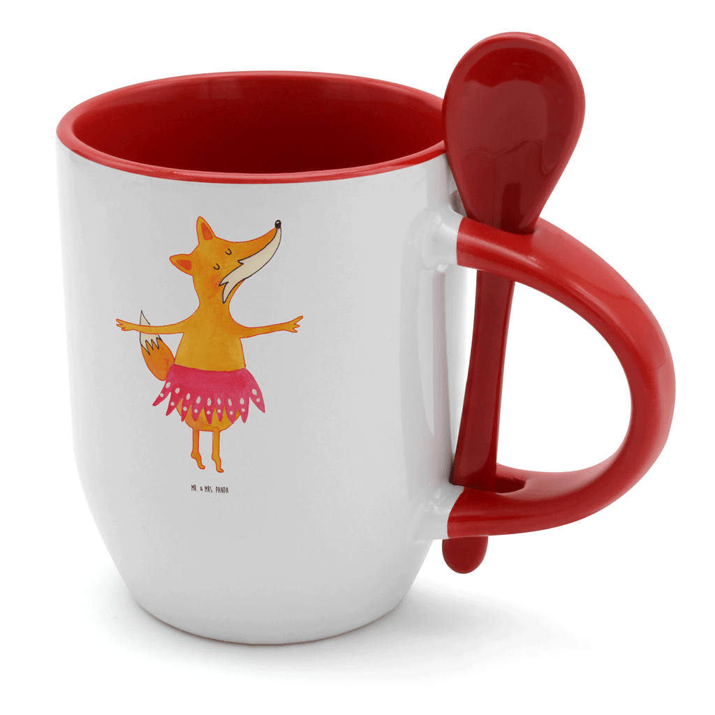 Tasse mit Löffel Fuchs Ballerina Tasse, Kaffeetasse, Tassen, Tasse mit Spruch, Kaffeebecher, Tasse mit Löffel, Fuchs, Fuchs Spruch, Füchse, Füchsin, Ballerina, Ballett, Tänzerin, Tanzen, Party, Einladung, Geburtstag