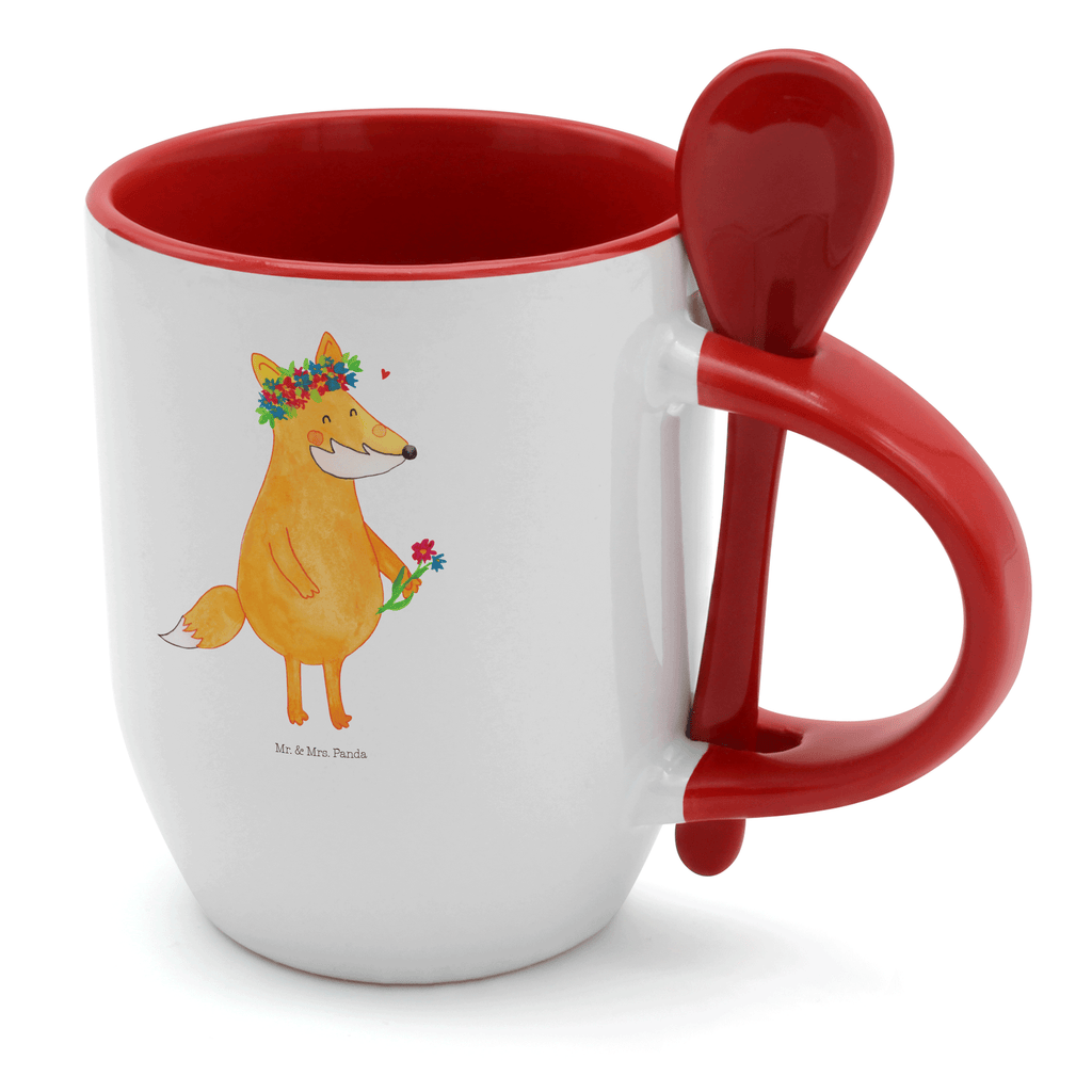 Tasse mit Löffel Fuchs Blumenliebe Tasse, Kaffeetasse, Tassen, Tasse mit Spruch, Kaffeebecher, Tasse mit Löffel, Fuchs, Füchse, Fox, Liebe, Freundin, Fuchsmädchen, Blumenmädchen, Freundinnen, Liebesbeweis, Blume, Blumen, Motivation, Freude, ich, mich, Selbstliebe