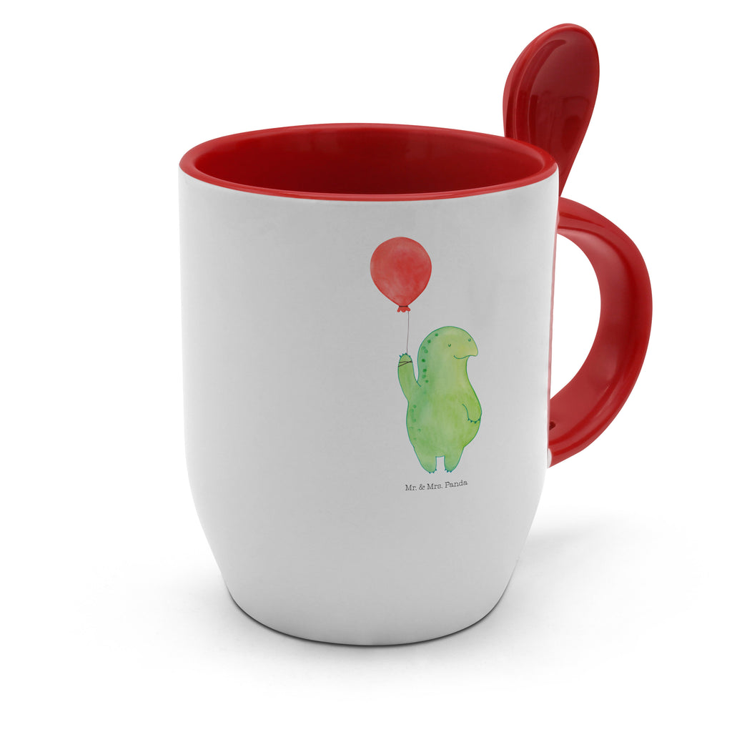 Tasse mit Löffel Schildkröte Luftballon Tasse, Kaffeetasse, Tassen, Tasse mit Spruch, Kaffeebecher, Tasse mit Löffel, Schildkröte, Schildkröten, Mutausbruch, Motivation, Motivationsspruch
