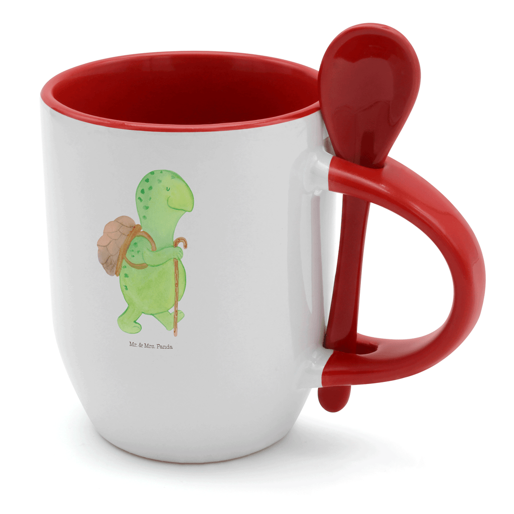 Tasse mit Löffel Schildkröte Wanderer Tasse, Kaffeetasse, Tassen, Tasse mit Spruch, Kaffeebecher, Tasse mit Löffel, Schildkröte, Schildkröten, Motivation, Motivationsspruch, Motivationssprüche, Neuanfang