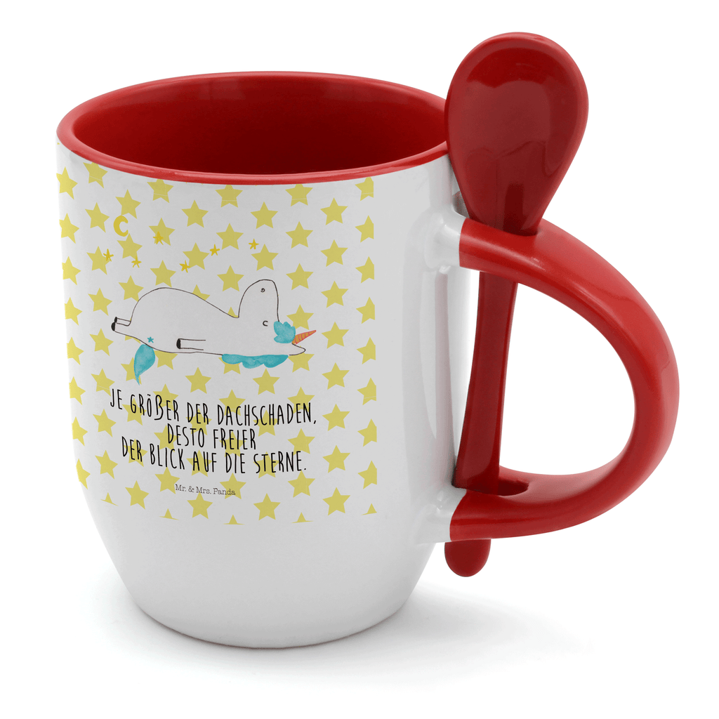Tasse mit Löffel Einhorn Sternenhimmel Tasse, Kaffeetasse, Tassen, Tasse mit Spruch, Kaffeebecher, Tasse mit Löffel, Einhorn, Einhörner, Einhorn Deko, Pegasus, Unicorn, Sterne, Dachschaden, Verrückt, Sternenhimmel