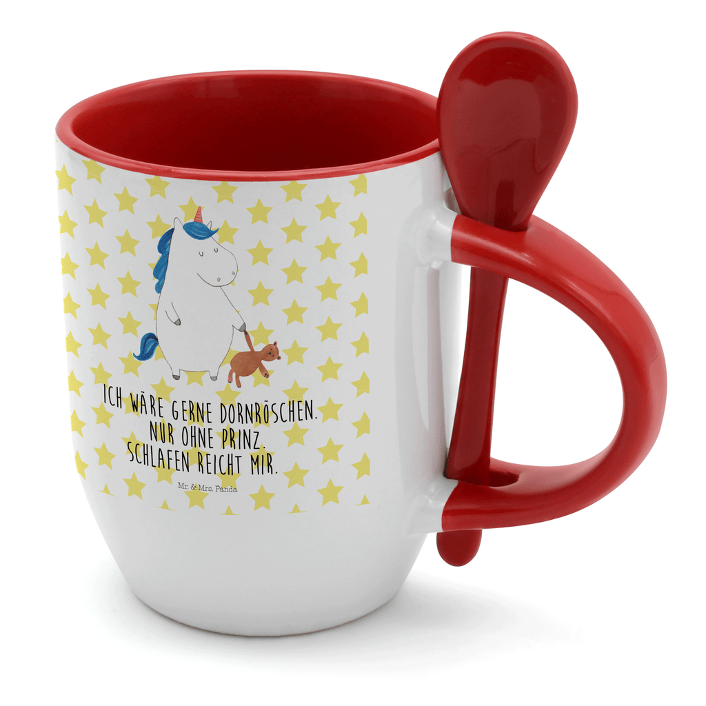 Tasse mit Löffel Einhorn Teddy Tasse, Kaffeetasse, Tassen, Tasse mit Spruch, Kaffeebecher, Tasse mit Löffel, Einhorn, Einhörner, Einhorn Deko, Pegasus, Unicorn, schlafen, gute Nacht, Single, Bett, Träumen, Freundin, Singleleben
