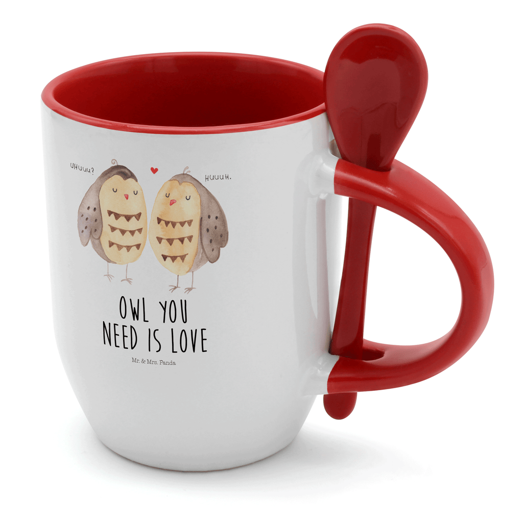 Tasse mit Löffel Eule Liebe Tasse, Kaffeetasse, Tassen, Tasse mit Spruch, Kaffeebecher, Tasse mit Löffel, Eule, Eule Deko, Liebe, Hochzeit Spruch, Owl, All you need is love, Liebe Spruch, Freundin Geschenk, Freund, Wortspiel lustig