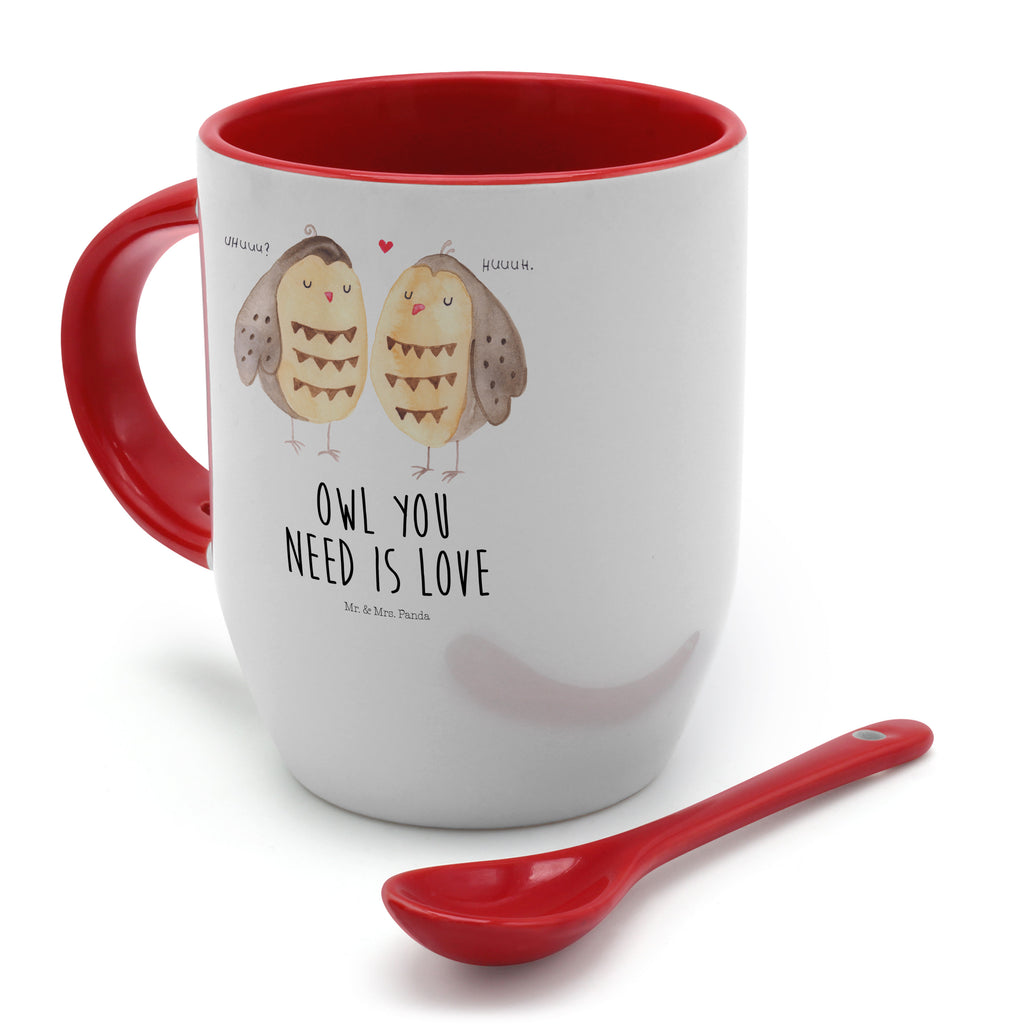 Tasse mit Löffel Eule Liebe Tasse, Kaffeetasse, Tassen, Tasse mit Spruch, Kaffeebecher, Tasse mit Löffel, Eule, Eule Deko, Liebe, Hochzeit Spruch, Owl, All you need is love, Liebe Spruch, Freundin Geschenk, Freund, Wortspiel lustig