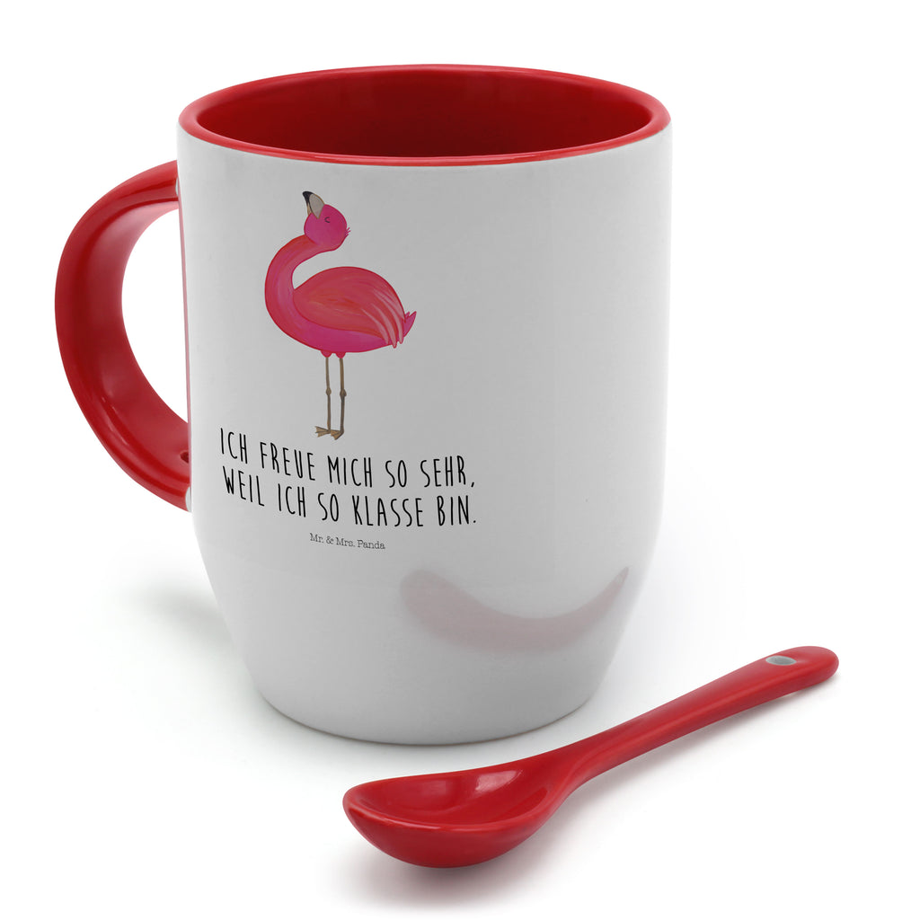 Tasse mit Löffel Flamingo stolz Tasse, Kaffeetasse, Tassen, Tasse mit Spruch, Kaffeebecher, Tasse mit Löffel, Flamingo, stolz, Freude, Selbstliebe, Selbstakzeptanz, Freundin, beste Freundin, Tochter, Mama, Schwester