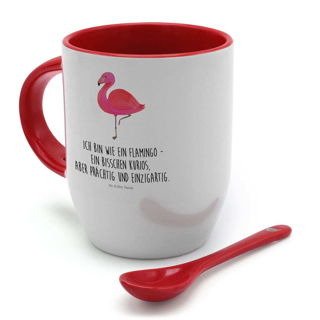 Tasse mit Löffel Flamingo classic Tasse, Kaffeetasse, Tassen, Tasse mit Spruch, Kaffeebecher, Tasse mit Löffel, Flamingo, Einzigartig, Selbstliebe, Stolz, ich, für mich, Spruch, Freundin, Freundinnen, Außenseiter, Sohn, Tochter, Geschwister