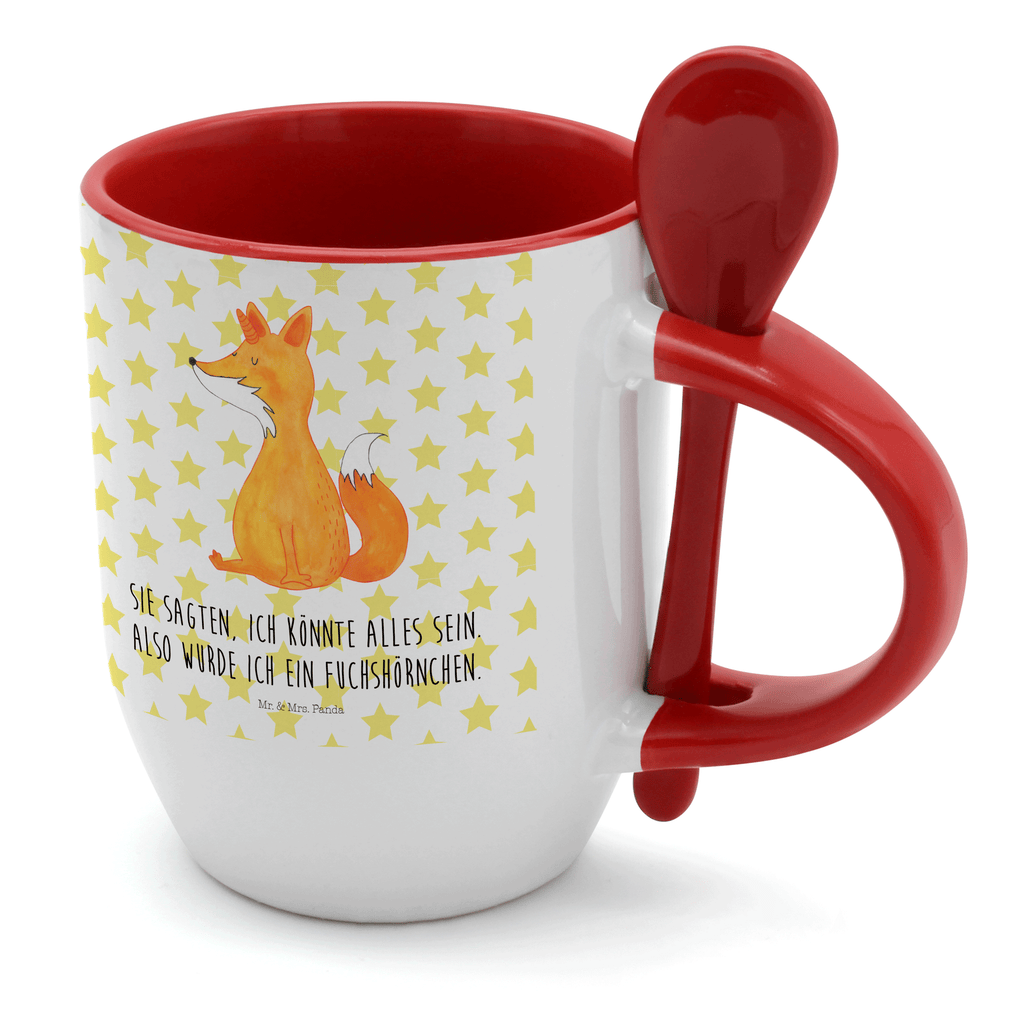 Tasse mit Löffel Fuchshörnchen Wunsch Tasse, Kaffeetasse, Tassen, Tasse mit Spruch, Kaffeebecher, Tasse mit Löffel, Einhorn, Einhörner, Einhorn Deko, Pegasus, Unicorn, Fuchs, Unicorns, Fuchshörnchen, Fuchshorn, Foxycorn, Füchse