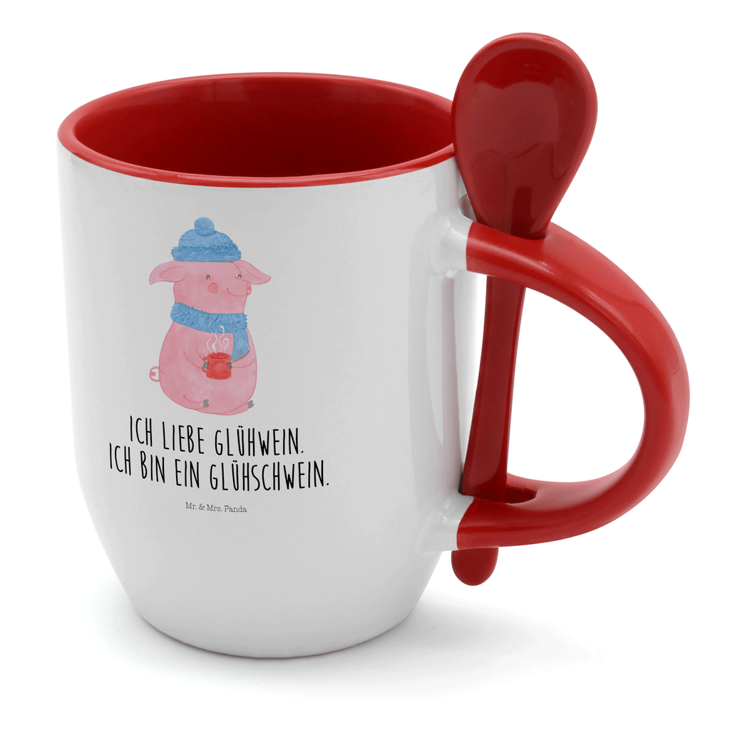 Tasse mit Löffel Glühschwein Tasse, Kaffeetasse, Tassen, Tasse mit Spruch, Kaffeebecher, Tasse mit Löffel, Winter, Weihnachten, Weihnachtsdeko, Nikolaus, Advent, Heiligabend, Wintermotiv, Glühschwein, Glühwein, Weihnachtsmarkt, Punsch
