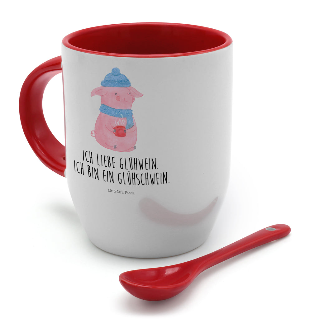 Tasse mit Löffel Glühschwein Tasse, Kaffeetasse, Tassen, Tasse mit Spruch, Kaffeebecher, Tasse mit Löffel, Winter, Weihnachten, Weihnachtsdeko, Nikolaus, Advent, Heiligabend, Wintermotiv, Glühschwein, Glühwein, Weihnachtsmarkt, Punsch